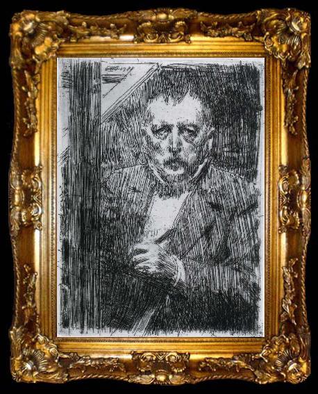 framed  Anders Zorn Self Portrait., ta009-2